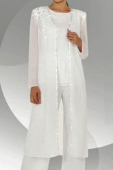 Amazing Two Pieces Mother of The Bride Suit Chiffon Scoop Bridesmaid Dresses